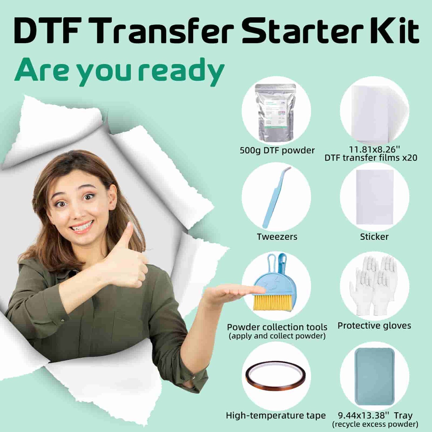 DTF Transfer Powder Flim Kit