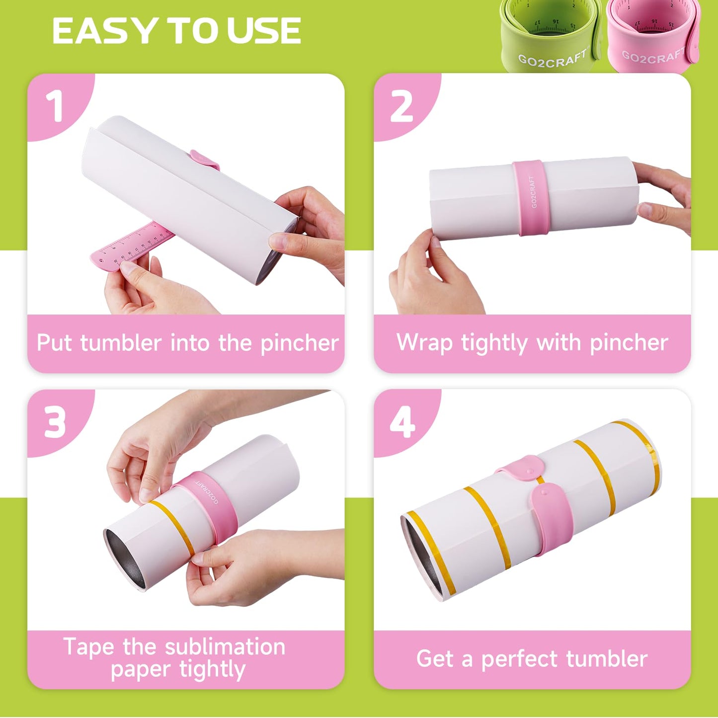2 Pinch Perfect Tumbler Clamp And 1 Sublimation Blanks Tumblers Width  Measuring Ruler, Perfect Tool
